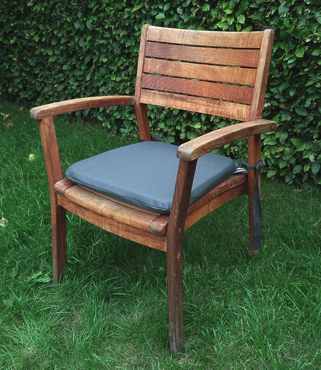 MONACO - chair pad - 43,2x40,8x4cm - 4pc - STEEL GREY