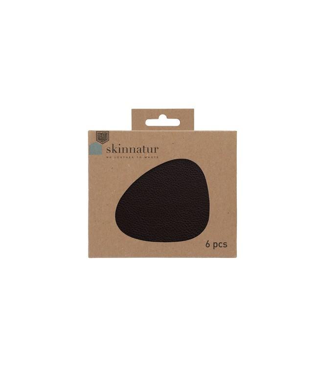 SKINNATUR - coaster pebble - 13x11cm - 1set/6pc - COFFEE BEA