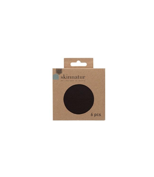 SKINNATUR - coaster circle - 10cm round - 1set/6pc - COFFEE